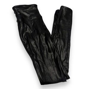 SPANX READY TO WOW! 2437 SEXY FAUX LEATHER BLACK  LEGGING PANTS XS